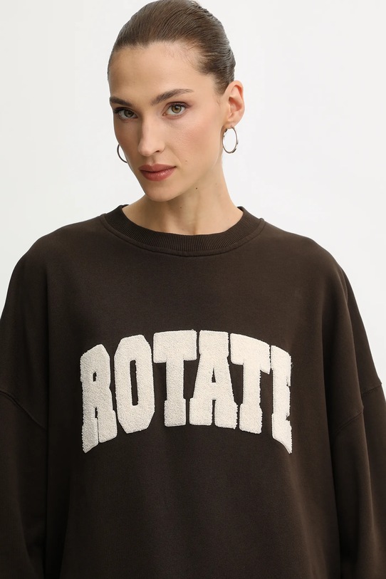 Rotate bluza bawełniana brązowy 1153161667
