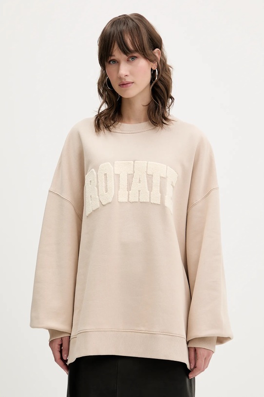 Rotate bluza bawełniana aplikacja beżowy 115316532