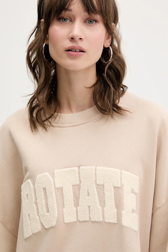 Rotate bluza bawełniana beżowy 115316532