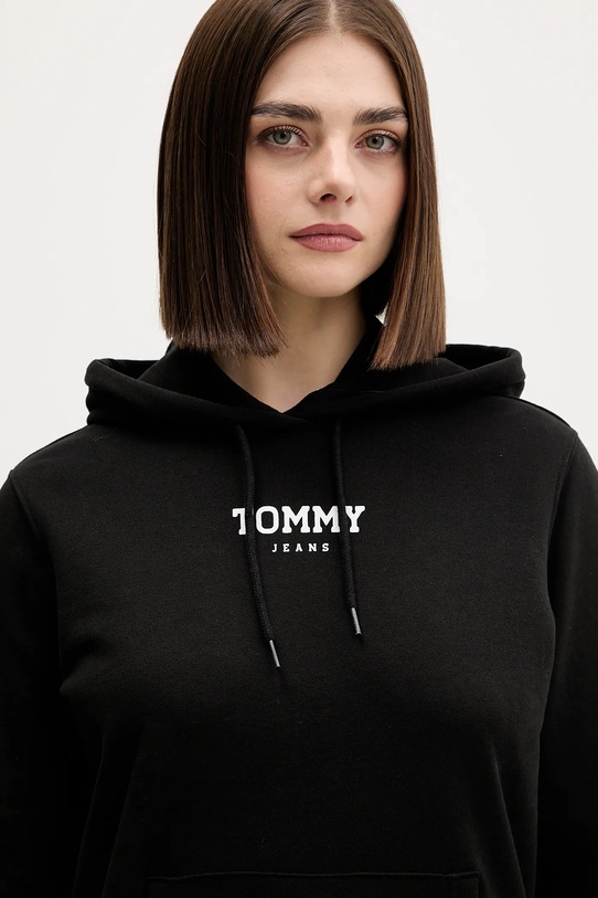 Βαμβακερή μπλούζα Tommy Jeans μαύρο DW0DW21921