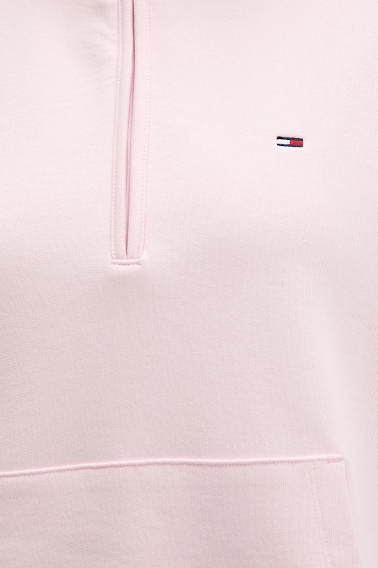 Βαμβακερή μπλούζα Tommy Jeans DW0DW21924 ροζ