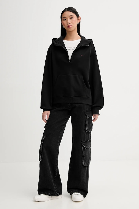 Tommy Jeans bluza bawełniana DW0DW21924 czarny SS26