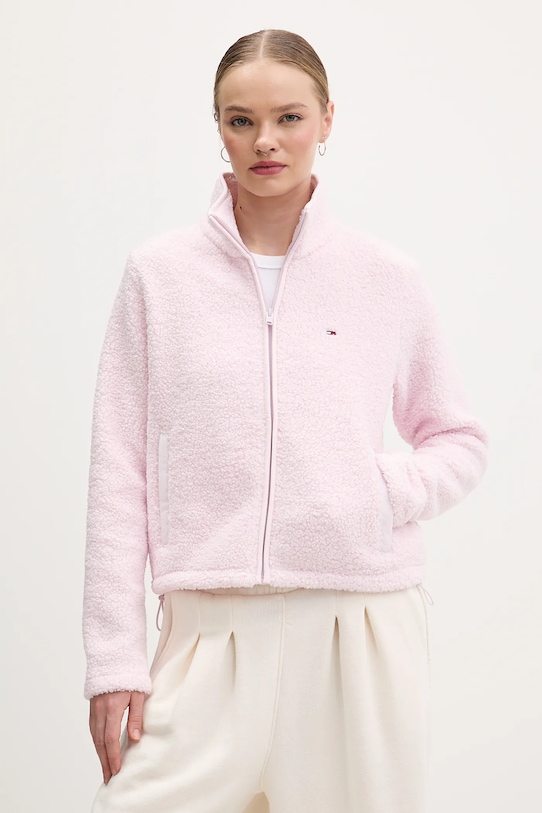 Tommy Jeans bluza bez kaptura różowy DW0DW21926