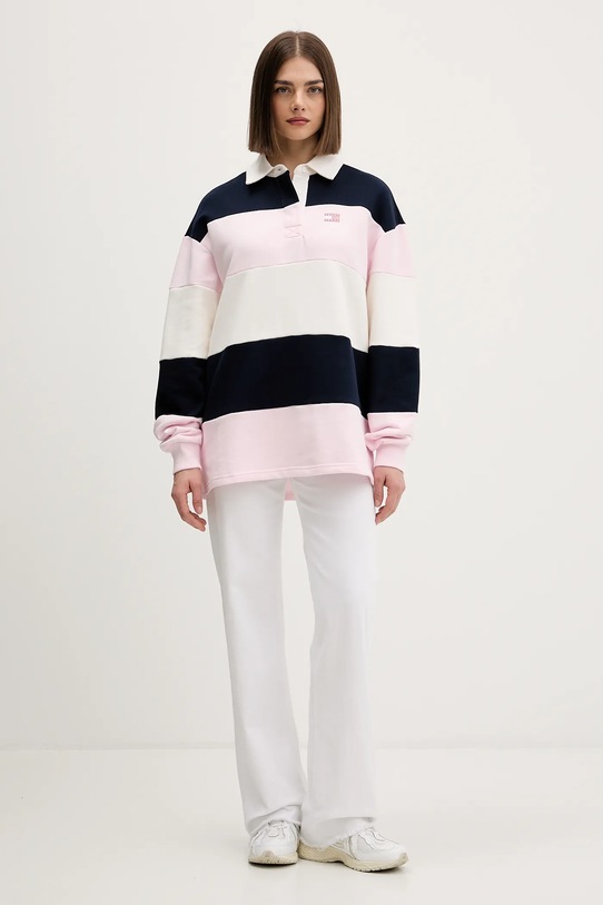 Tommy Jeans bluza bawełniana DW0DW21927 różowy SS26