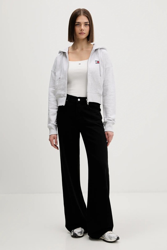 Tommy Jeans bluza bawełniana DW0DW21976 szary SS26