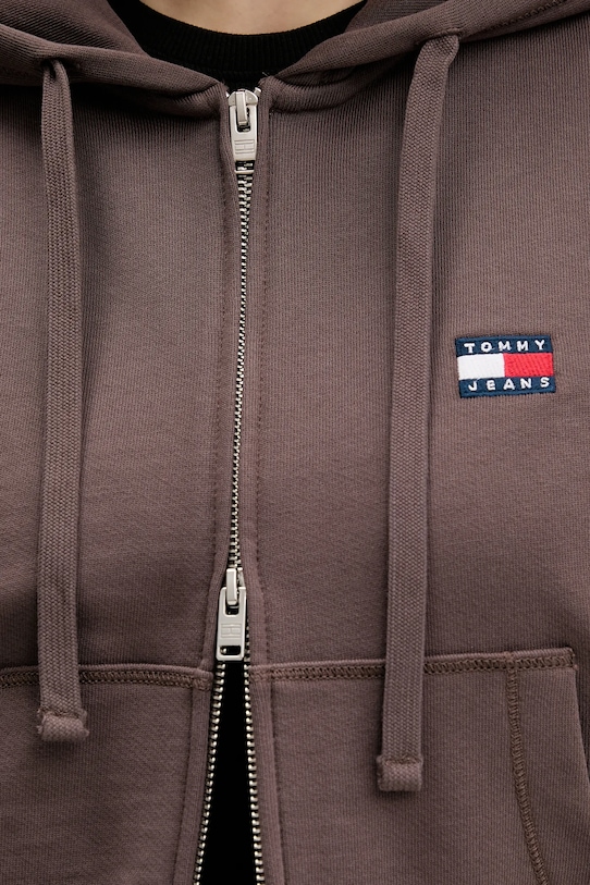 Tommy Jeans bluza bawełniana DW0DW21976 brązowy