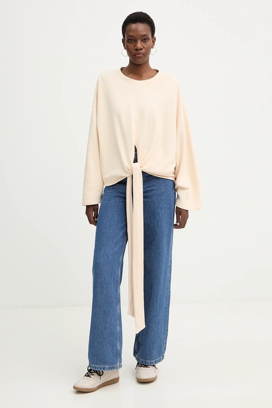 Βαμβακερή μπλούζα BOSS Orange C Ewani 50553456 μπεζ SS26