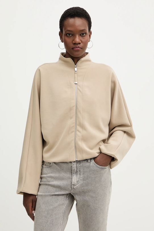 BOSS bluza Ebesya z elastanem beżowy 50555057