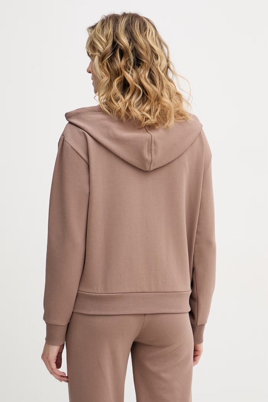 Одяг BOSS кофта, яка розстібається, з капюшоном жіноча з бавовною Shiny B Jacket H. 50557275 коричневий