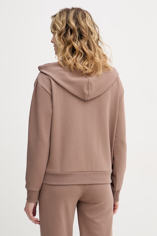 Одяг BOSS кофта, яка розстібається, з капюшоном жіноча з бавовною Shiny B Jacket H. 50557275 коричневий