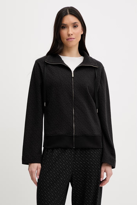 Суичър BOSS Monogram J. Jacket с качулка черен 50557296