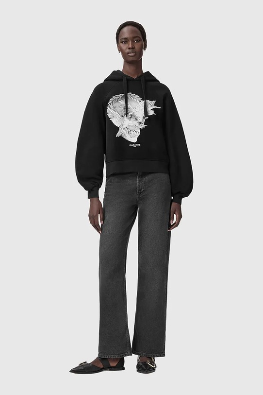 Odzież AllSaints bluza z bawełną W092JD czarny