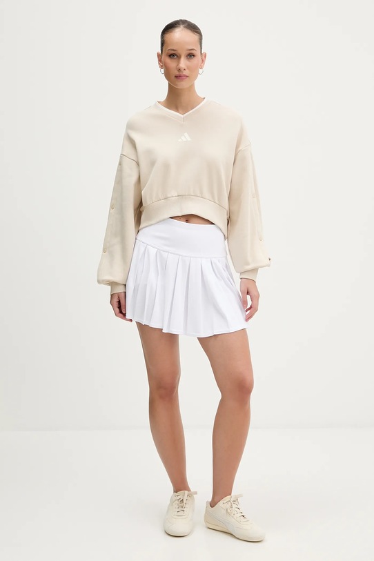 adidas bluza bawełniana Stadium JY6969 beżowy SS26