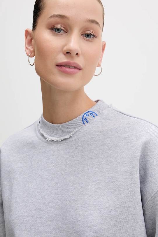 Хлопковая кофта Hugo Blue Dismudge_B серый 50553605