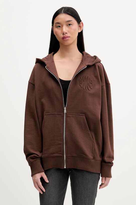 Bavlněná mikina Hugo Blue s kapucí hnědá 50553980