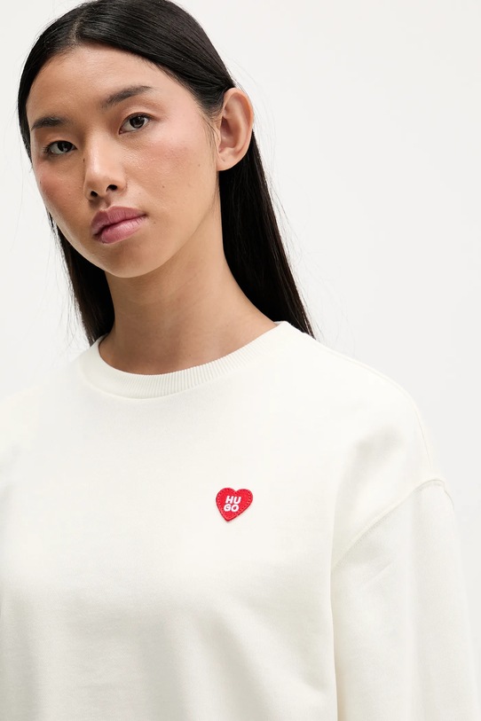 HUGO bluza bawełniana beżowy 50555808