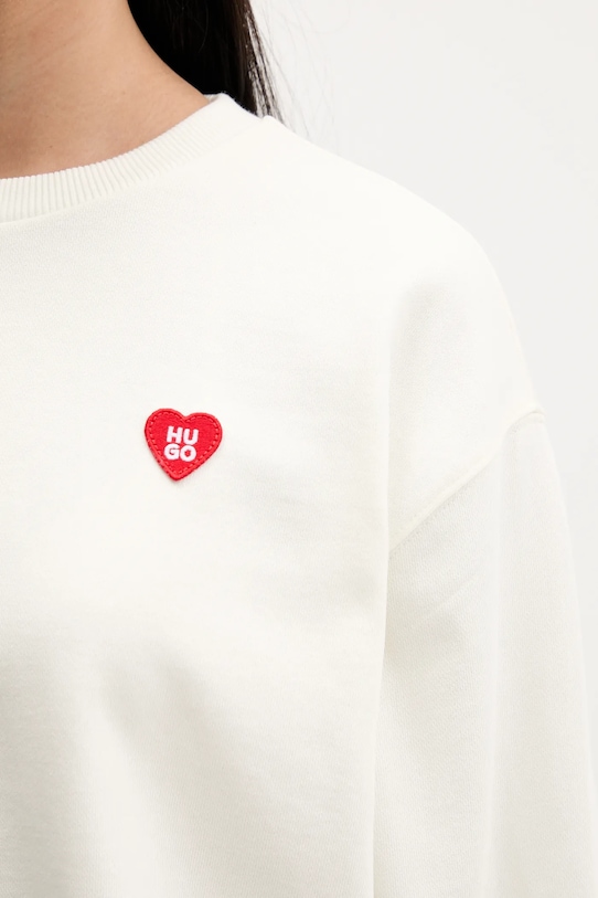 HUGO bluza bawełniana 50555808 beżowy