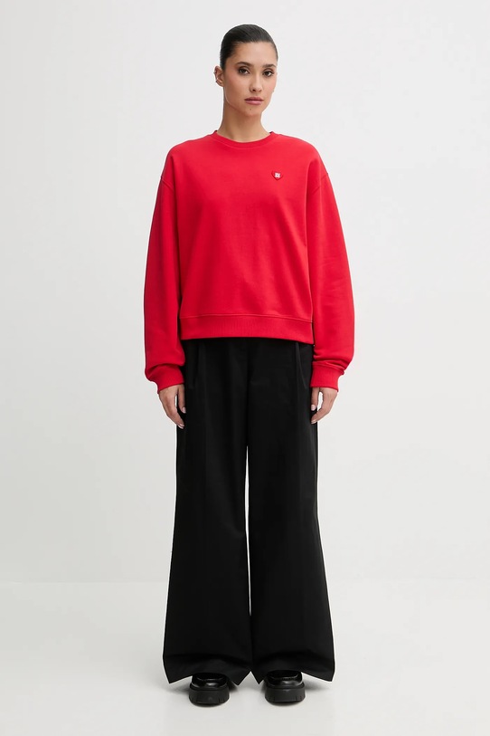 HUGO bluza bawełniana 50555808 czerwony SS26