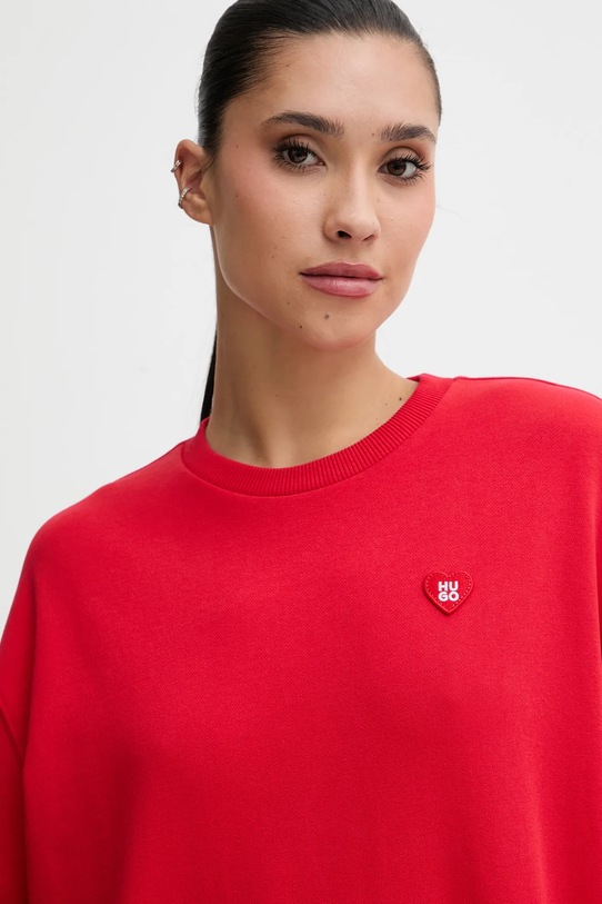 HUGO bluza bawełniana czerwony 50555808