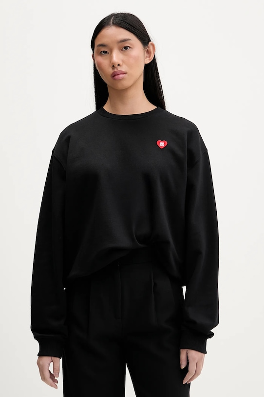 HUGO bluza bawełniana bawełna czarny 50555808