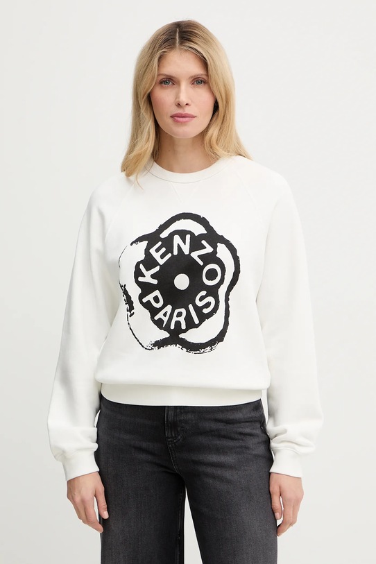 Βαμβακερή μπλούζα Kenzo χωρίς κουκούλα λευκό FG52SW2054MJ