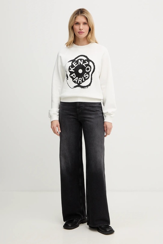 Kenzo bluza bawełniana nadruk biały FG52SW2054MJ