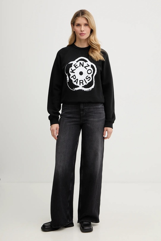 Kenzo bluza bawełniana nadruk czarny FG52SW2054MJ