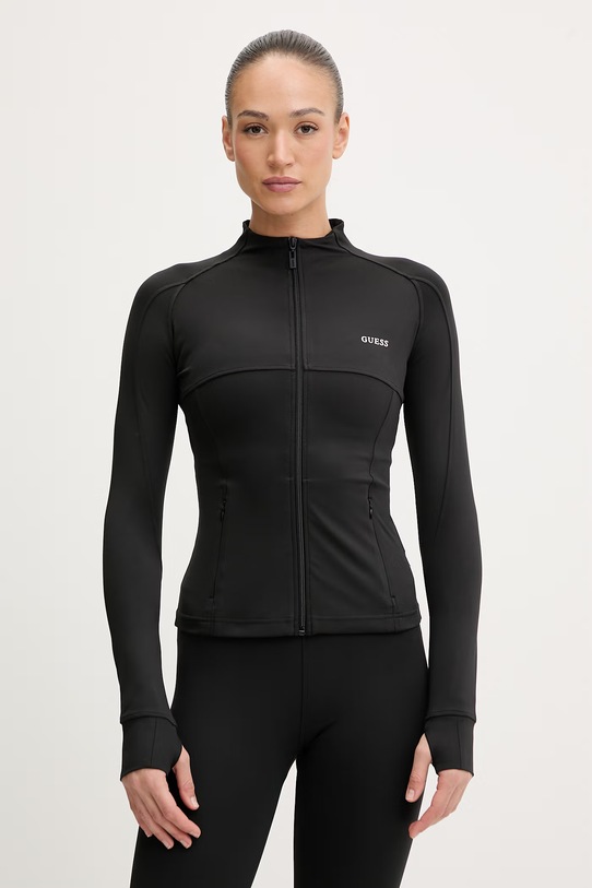Guess bluza MARGOT z elastanem czarny V6RP15.KD952