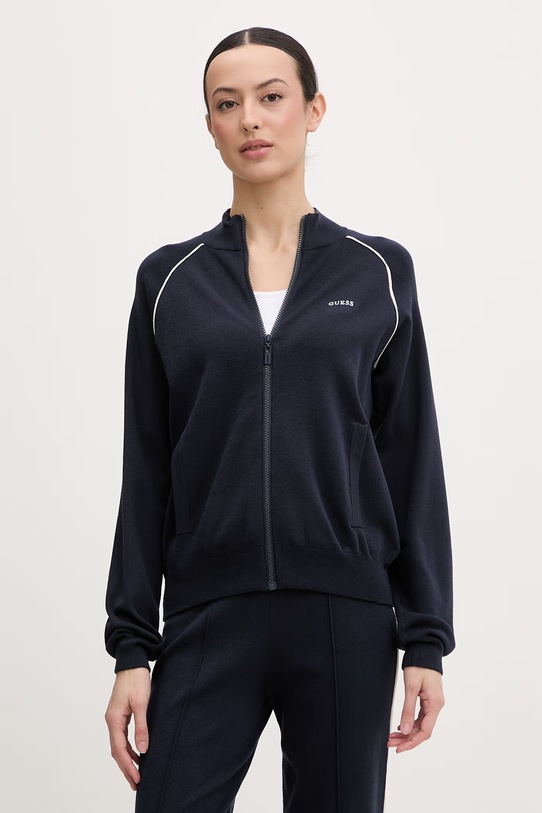 Guess bluza rozpinana damska z wiskozą LAURENE granatowy V6RQ11.Z4642