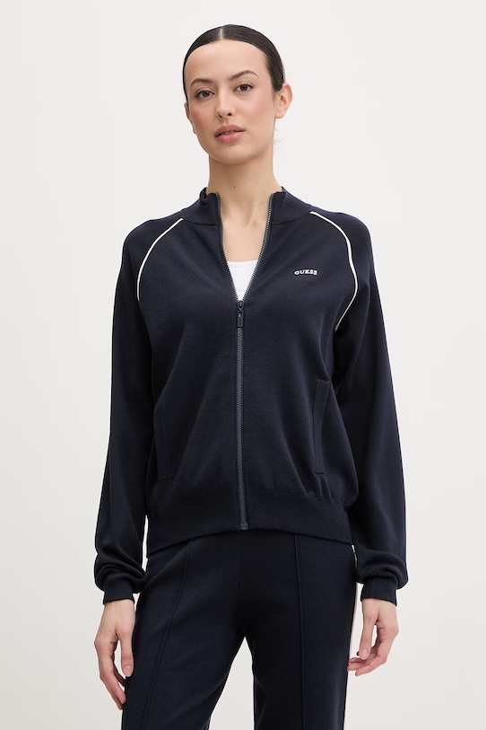 Guess bluza rozpinana damska z wiskozą LAURENE granatowy V6RQ11.Z4642