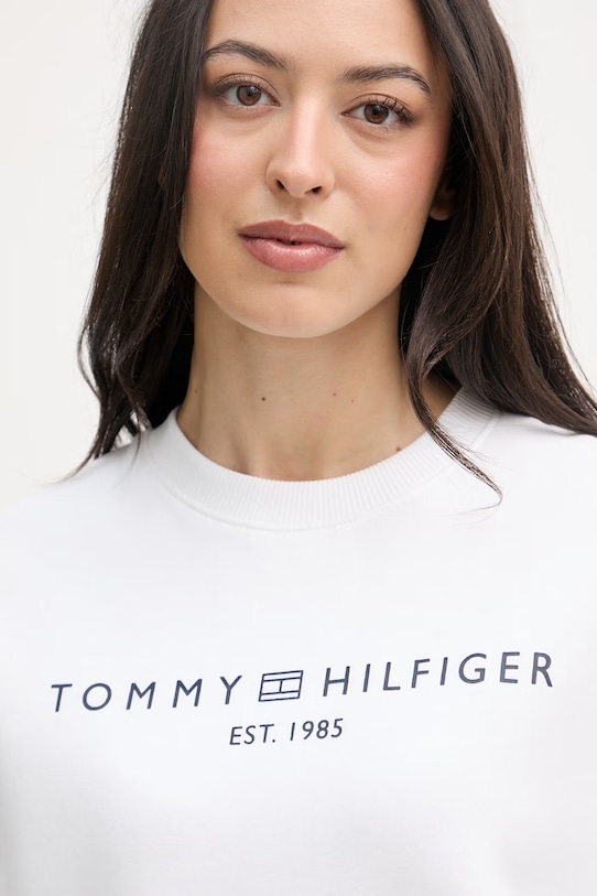 Tommy Hilfiger μπλούζα γυναικεία με βαμβάκι λευκό WW0WW47831