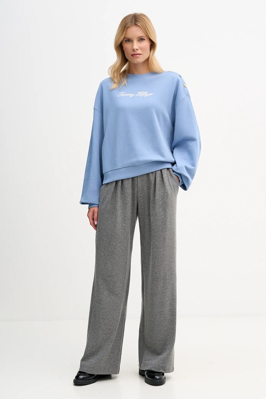 Tommy Hilfiger bluza bawełniana WW0WW48783 niebieski SS26