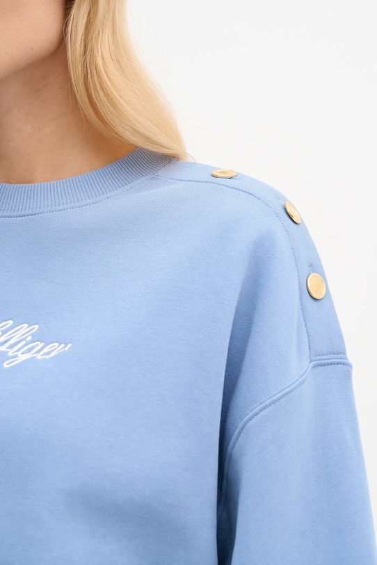 Tommy Hilfiger bluza bawełniana WW0WW48783 niebieski