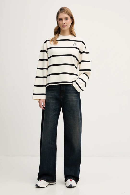 Tommy Hilfiger longsleeve WW0WW48431 beżowy SS26