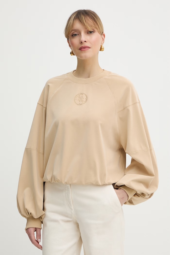 Guess bluza 4G aplikacja beżowy W6RQ13.KD332