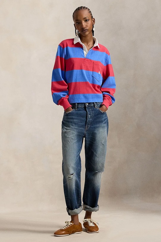 Ρούχα Βαμβακερή μπλούζα Polo Ralph Lauren 211971746 κόκκινο