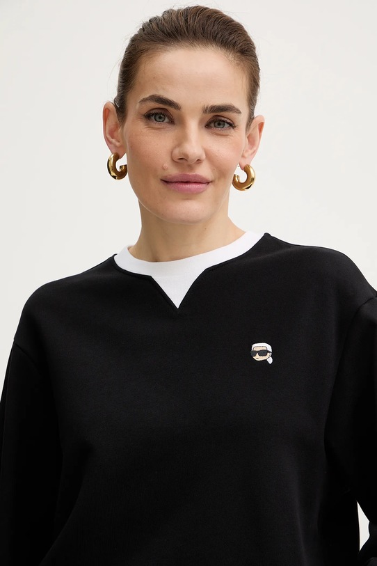 Karl Lagerfeld bluza bawełniana IKON czarny B1W20027