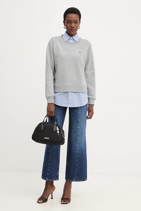 Karl Lagerfeld bluza bawełniana IKON B1W20028 szary SS26