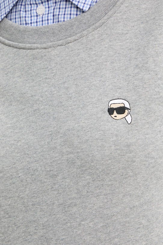 Karl Lagerfeld bluza bawełniana IKON szary B1W20028