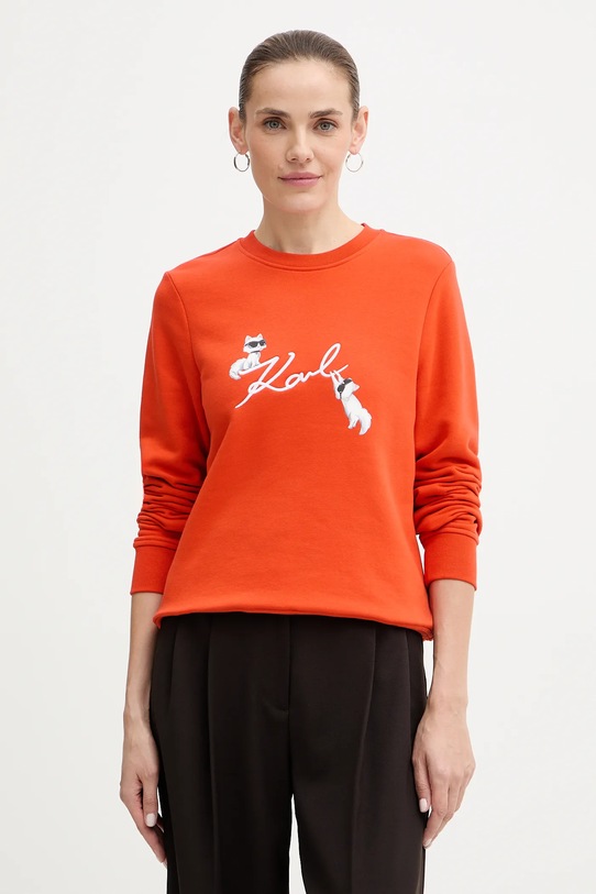 Karl Lagerfeld bluza IKON SIGNATURE pozostałe pomarańczowy B1W20031