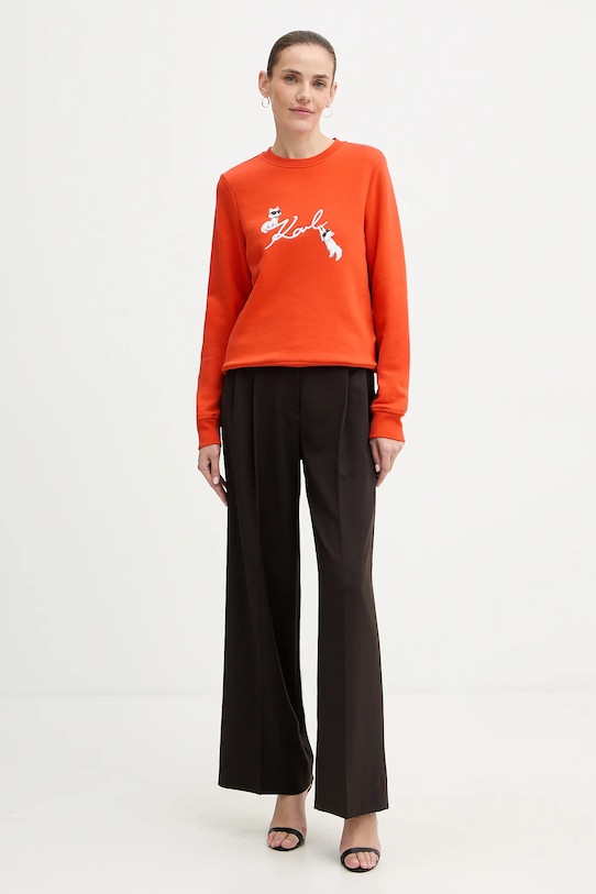 Karl Lagerfeld bluza IKON SIGNATURE B1W20031 pomarańczowy SS26