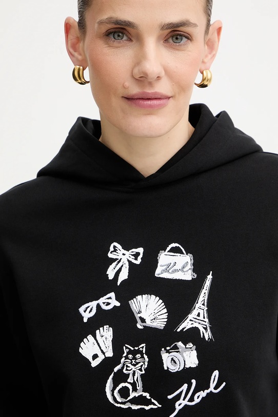 Karl Lagerfeld bluza bawełniana czarny B1W20019