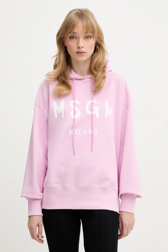 MSGM bluza bawełniana nadruk różowy 4041MDM515.267000