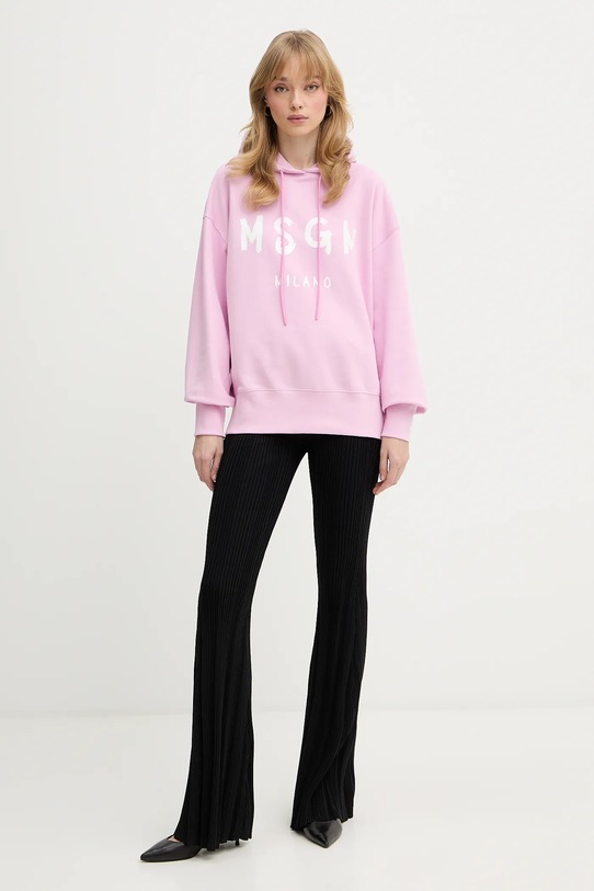 MSGM bluza bawełniana 4041MDM515.267000 różowy SS26
