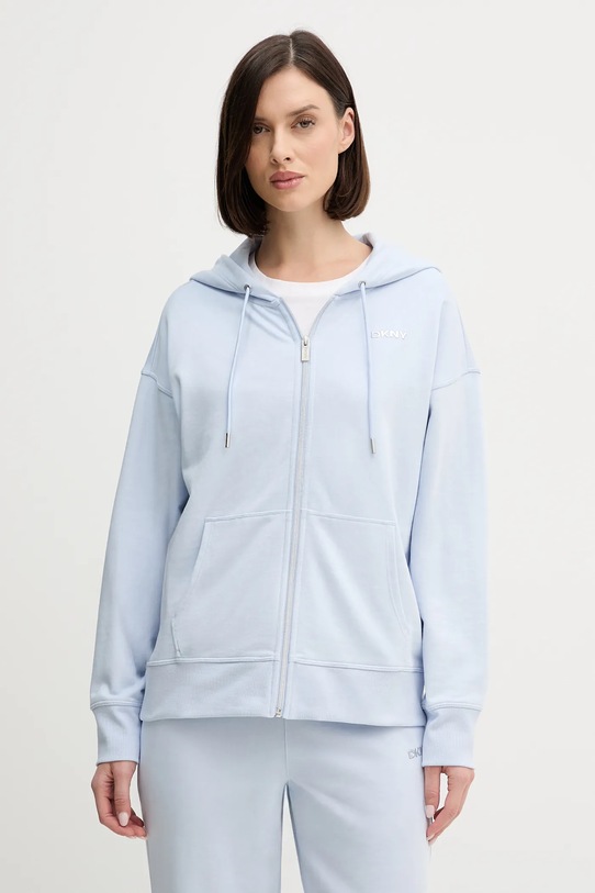Dkny bluza z kapturem niebieski DP6J9665