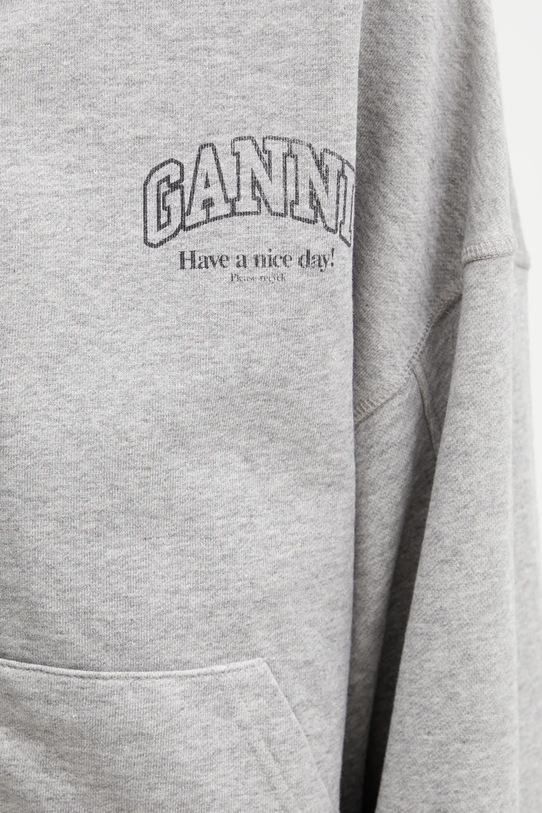 GANNI bluza bawełniana A1060023 szary A1060023