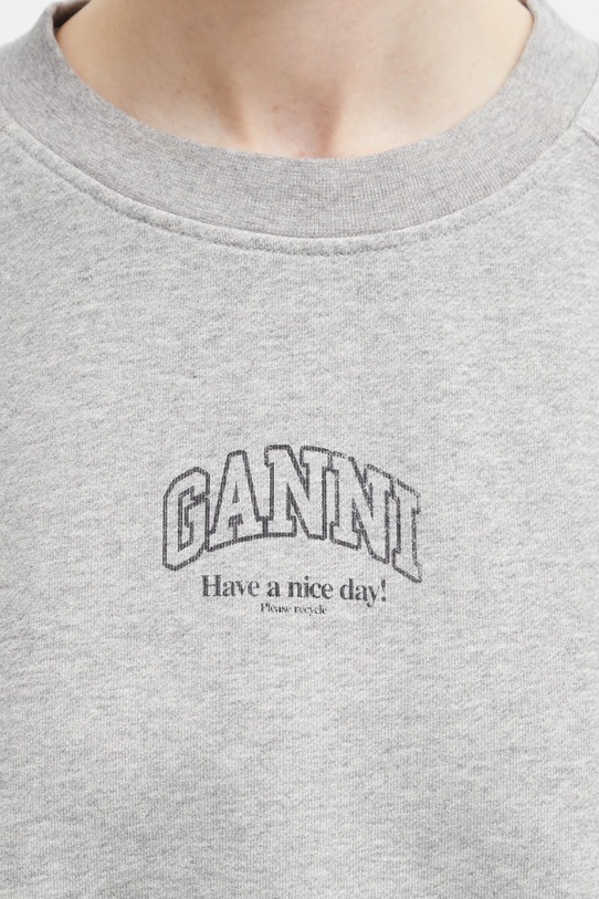 GANNI bluza bawełniana A1060022 szary A1060022