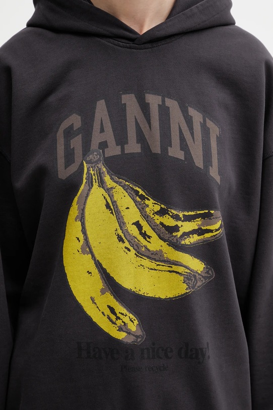 GANNI bluza bawełniana A1060025 szary A1060025