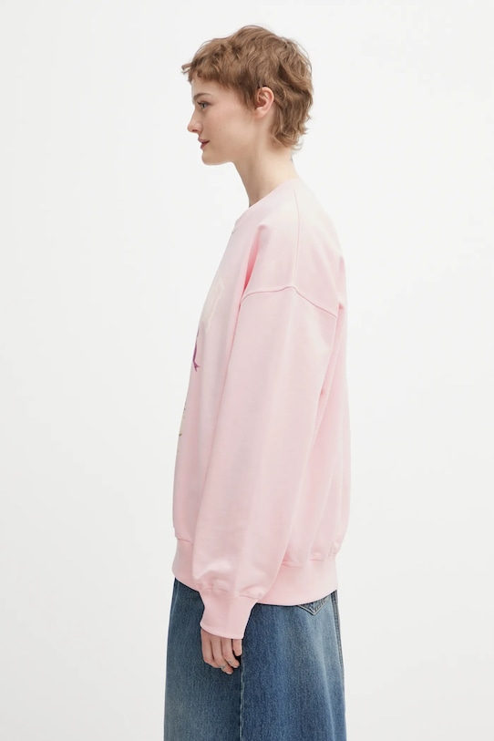 GANNI bluza bawełniana A1060026 A1060026 różowy SS26