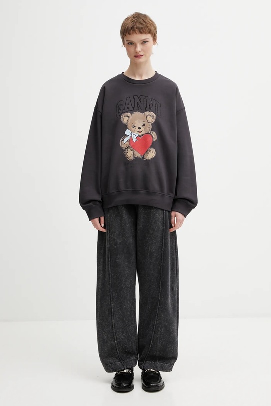 GANNI bluza bawełniana A1060027 A1060027 szary